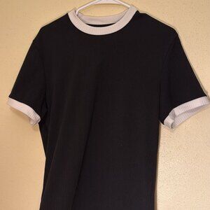 Ribbed Black and White Shirt